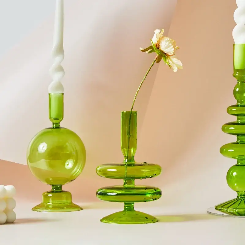 Nordic glass candle holders for weddings and decorative gifts Prix Cassé