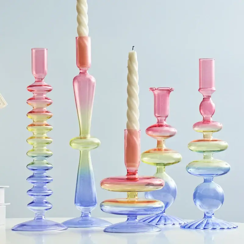 Bon Marché Glass candlestick holder for party and wedding decorations