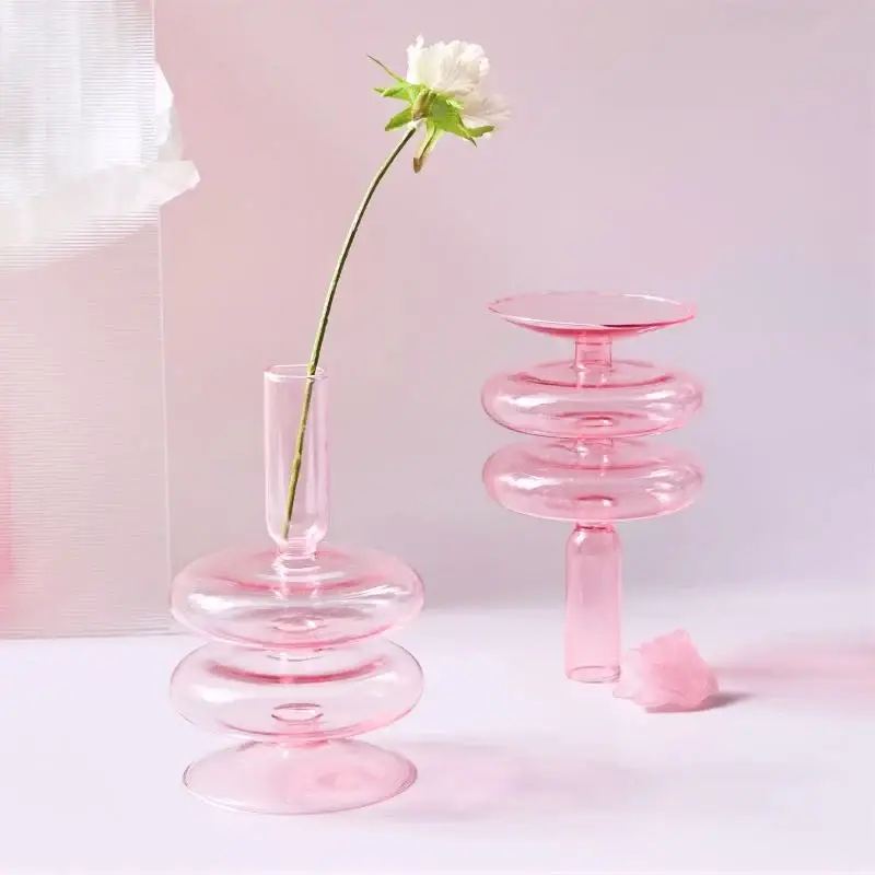 Conical glass candle holder for wedding tables and nordic decoration Achat Immédiat