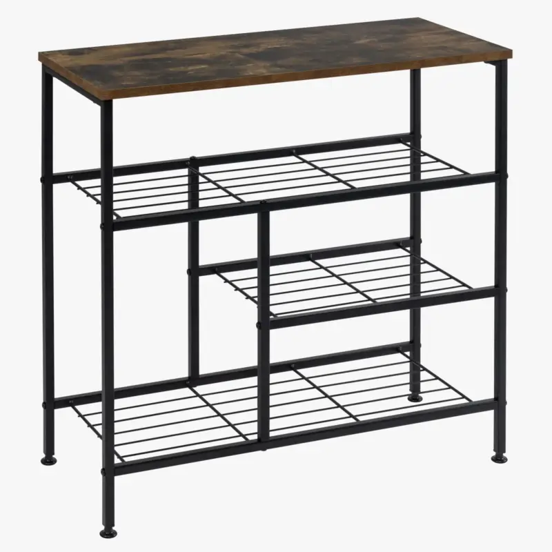 Metal shoe rack with 4 open storage tiers Promotion Saisonnière