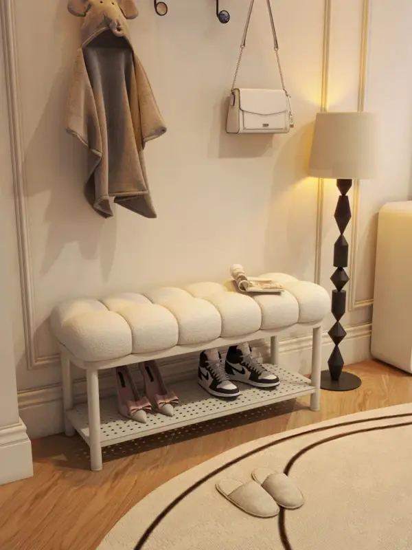 Commande En Gros Lambswool shoe bench luxury creative storage large capacity