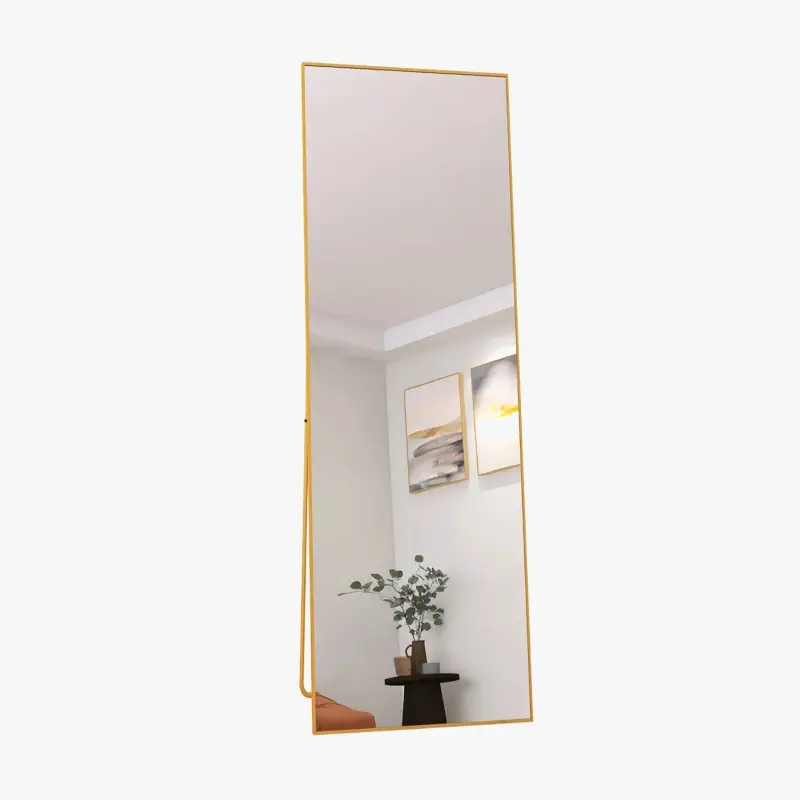 Retour Gratuit Tempered glass cosmetic mirror with gold aluminium frame