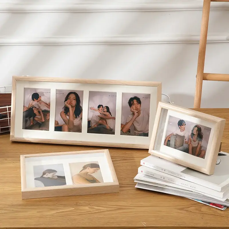 Wooden photo frame for two or three hanging pictures Vente Directe