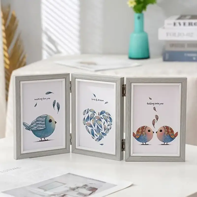 Livraison Express Foldable wooden photo frame for desktop album