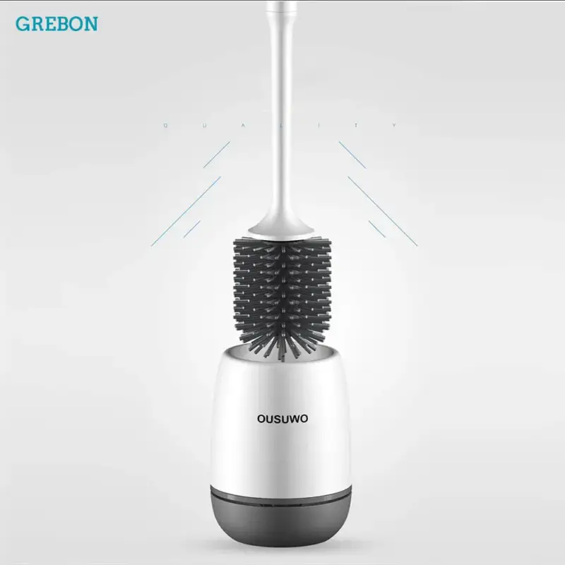 Expédié Aujourd'hui Self-cleaning silicone toilet brush holder for bathroom