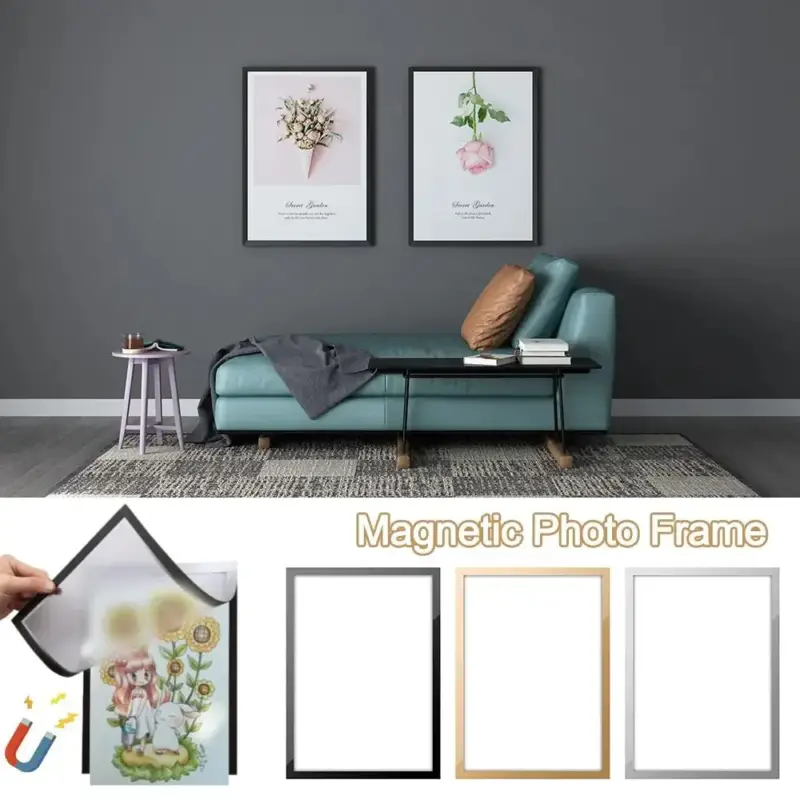 Magnetic photo frame self-adhesive flexible display board for docum... Nouvel Arrivage