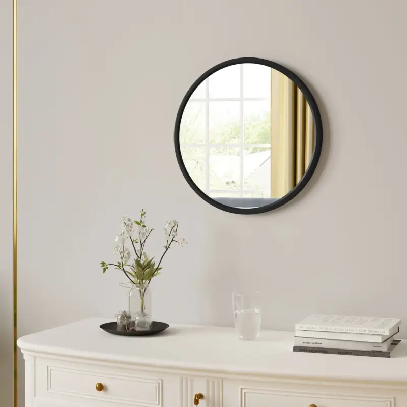 Affaire À Saisir Modern round hanging mirror with decorative gold metal frame