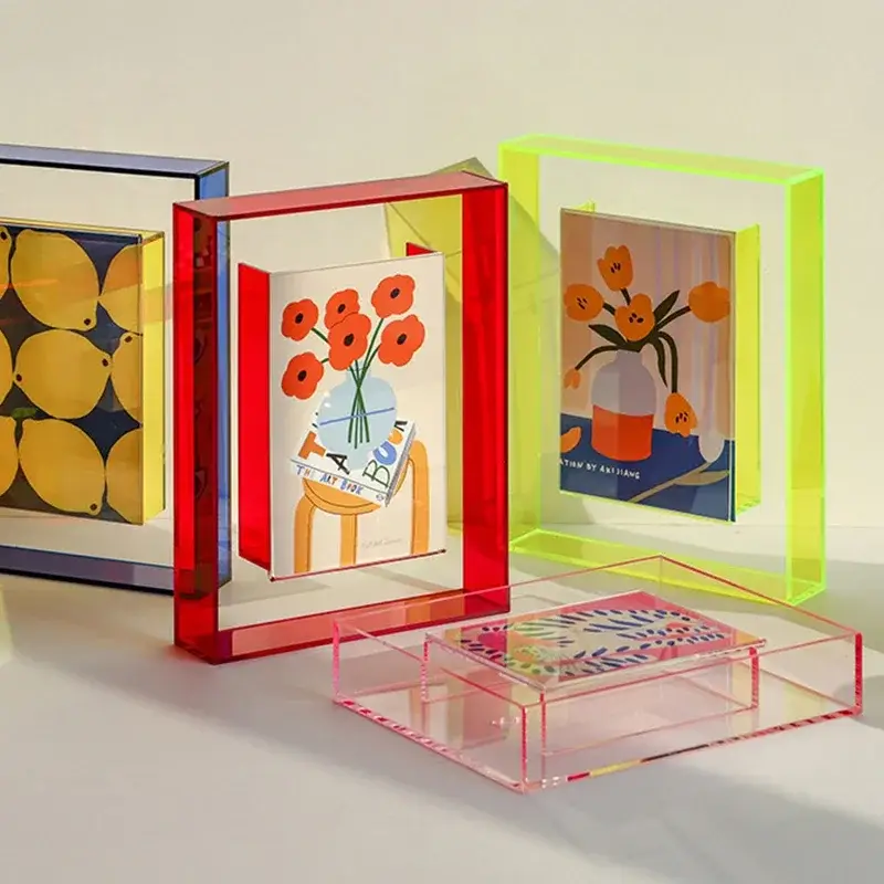 Transparent acrylic photo frame for home and office decor Promotion Saisonnière