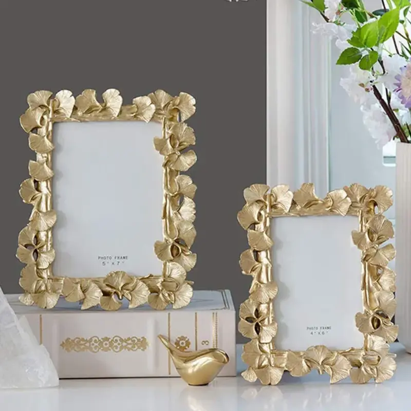 Retro decorative ginkgo leaf photo frame Achat Immédiat