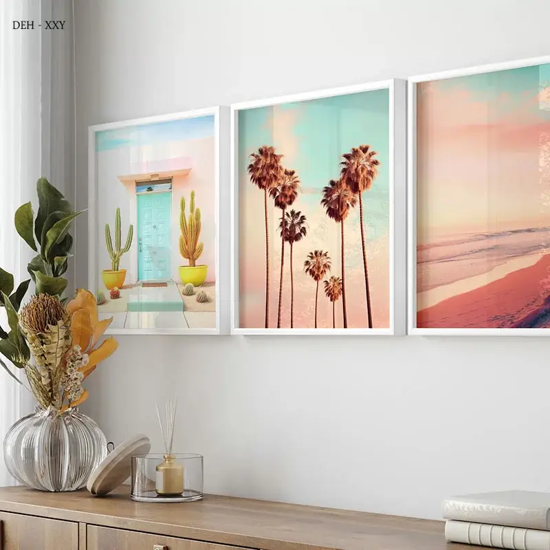 Nordic wall art beach landscape cactus home decor Petit Prix