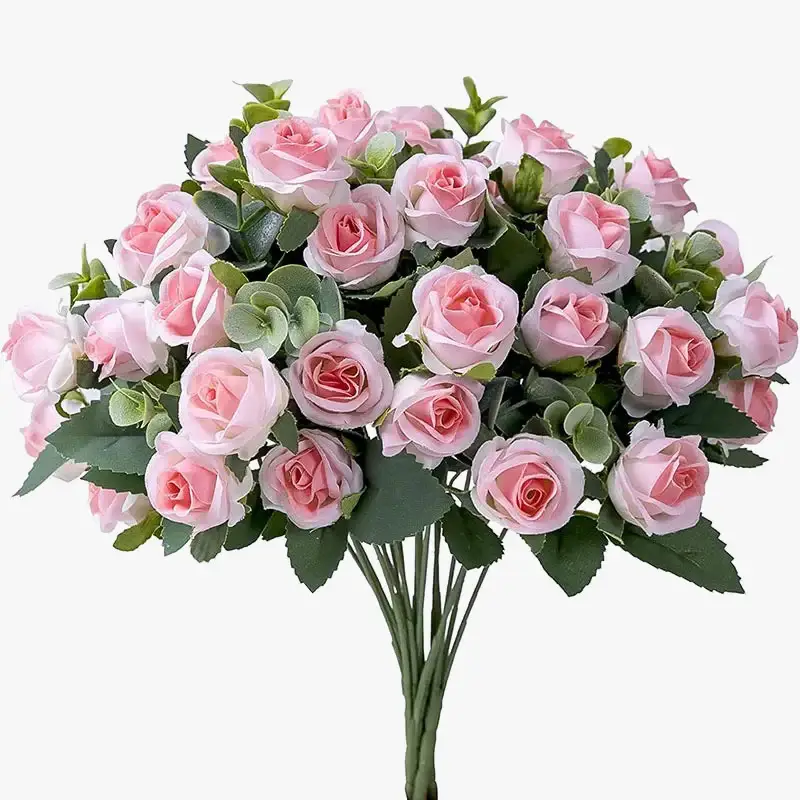 Prix Réduit Artificial rose bouquet with eucalyptus and decorative peony