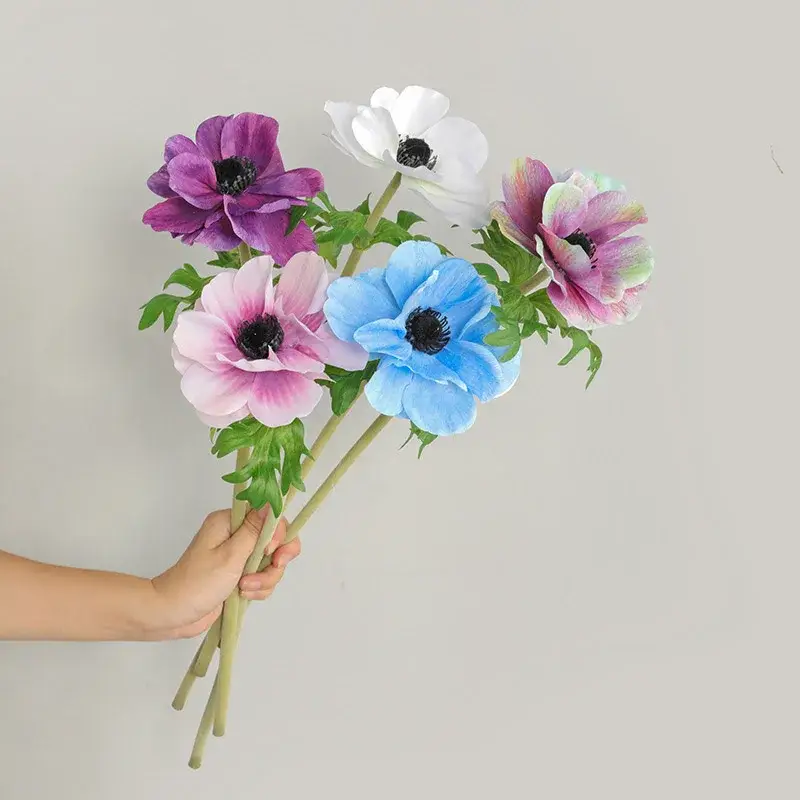 Nouveauté Artificial anemone branch flowers for wedding and home table decora...
