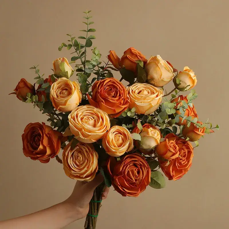 Bon Plan Artificial silk rose bouquet for home and wedding decoration
