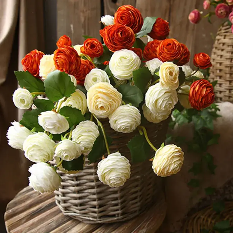 Authentique Artificial silk flowers with roses and ranunculus for wedding decor…