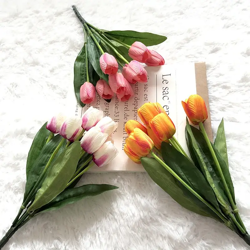 Artificial tulip bouquet for weddings and home decor Offre Du Jour