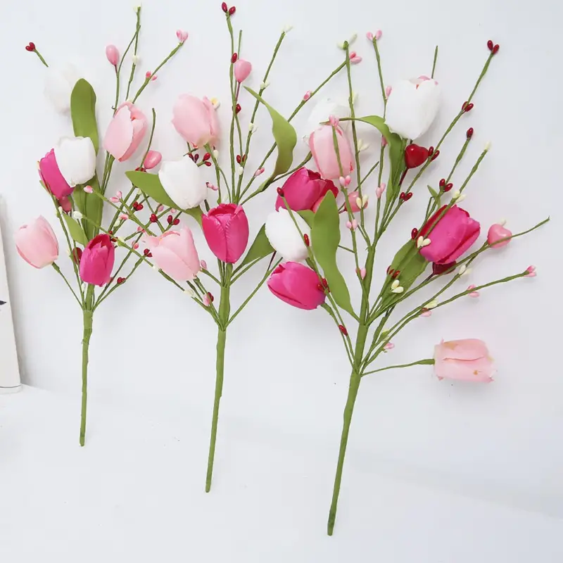 Pas Cher Artificial tulip floral decoration for valentine's day
