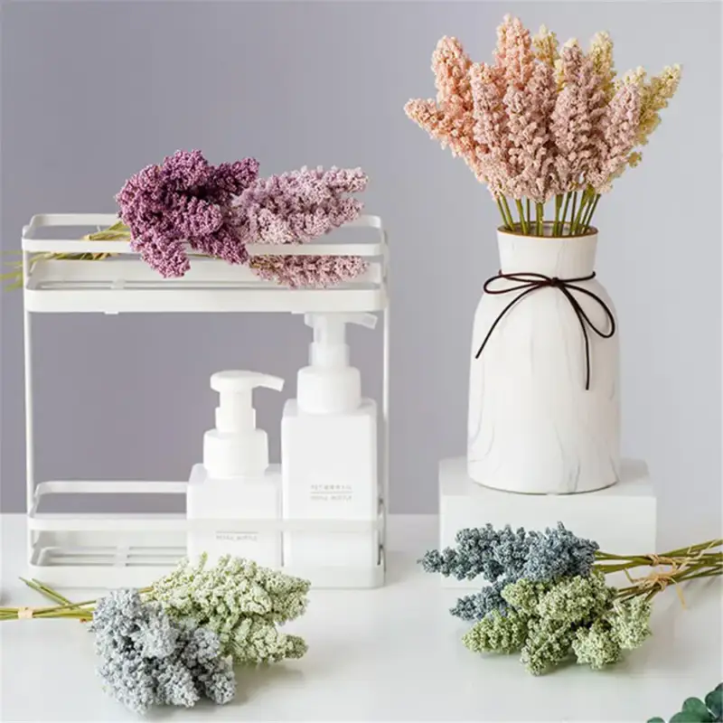 Set of 6 wheat stems and lavender flowers for wedding decoration Retour Gratuit