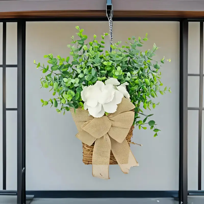 Super Prix Decorative spring eucalyptus and white flower wreath