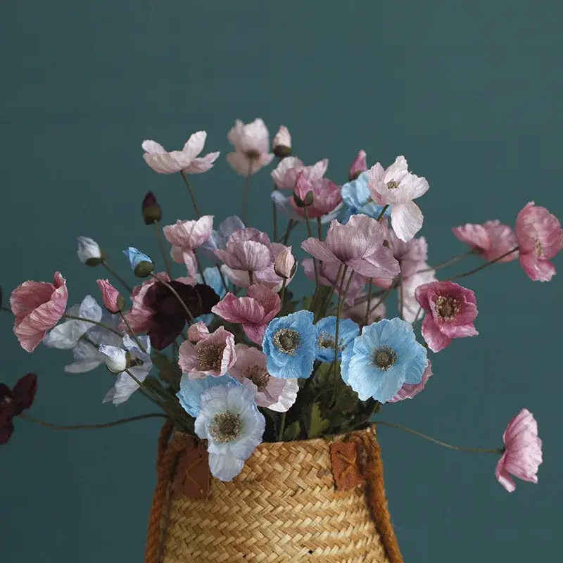 Artificial poppy flower for party and garden decoration Meilleure Vente