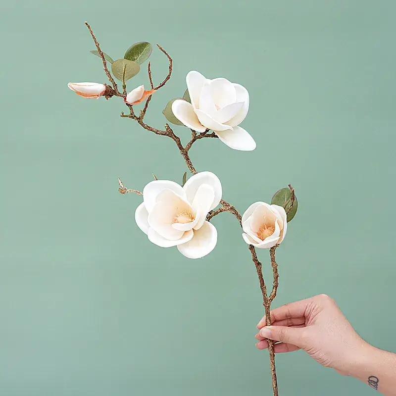 Prix Choc Artificial silk magnolia flower for elegant decoration
