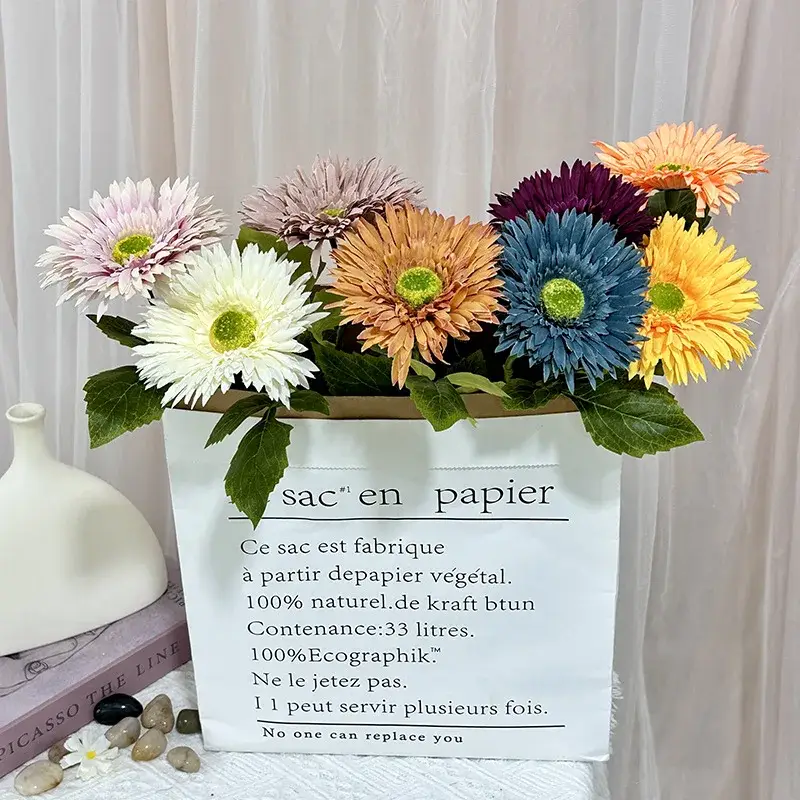 Single gerbera with leaves for wedding and party decoration Super Prix