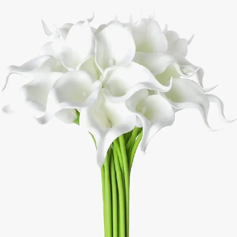Pas Cher Set of artificial calla lily flowers for weddings and floral decora...