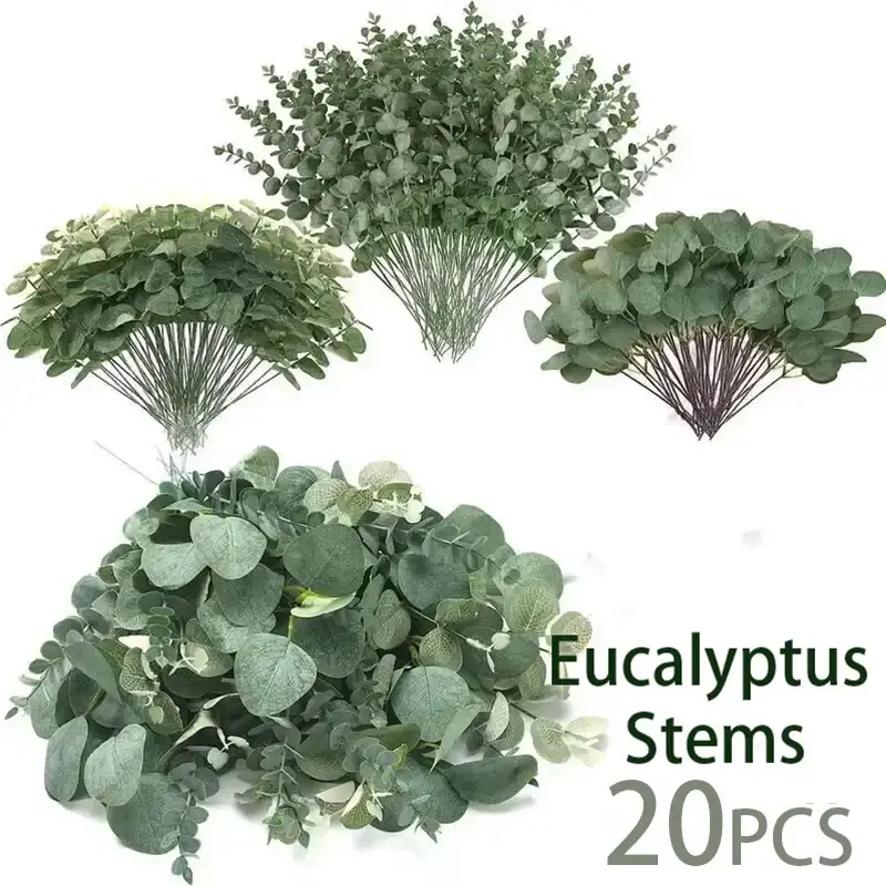 Set of 20 artificial eucalyptus leaves for floral decoration Bon Marché