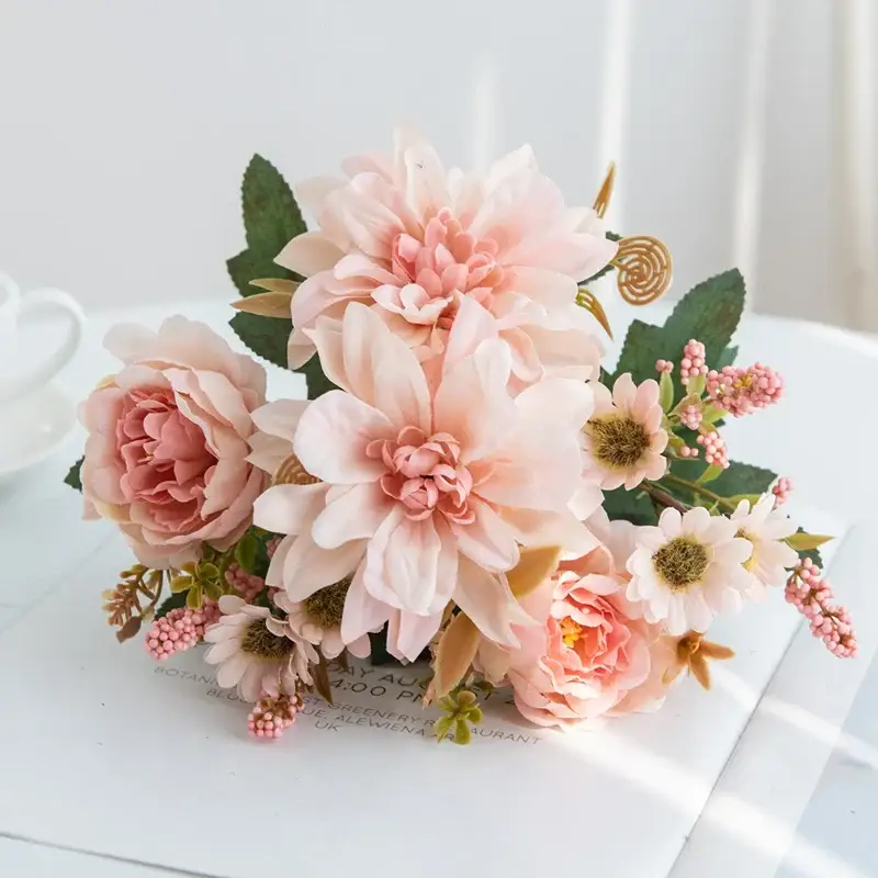 Artificial dahlia, rose and daisy flower for party and wedding deco... Usine Directe