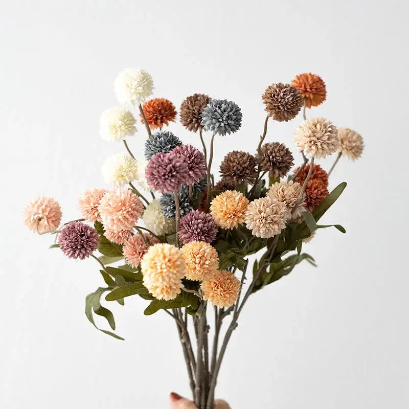 Promotion Saisonnière 5 heads of dandelion artificial flowers for wedding party decoration