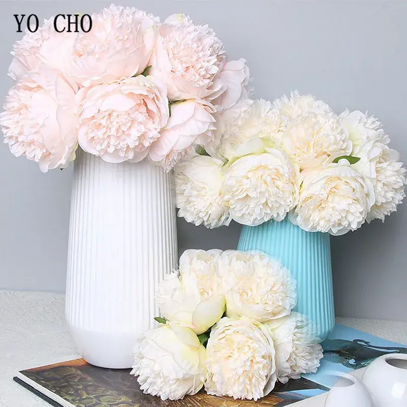 Prix Cassé Set of 5 artificial peonies for weddings and interior decor
