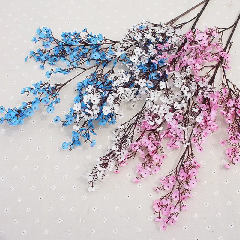 Pink cherry blossom plastic branch for wedding and diy decoration Dernier Modèle