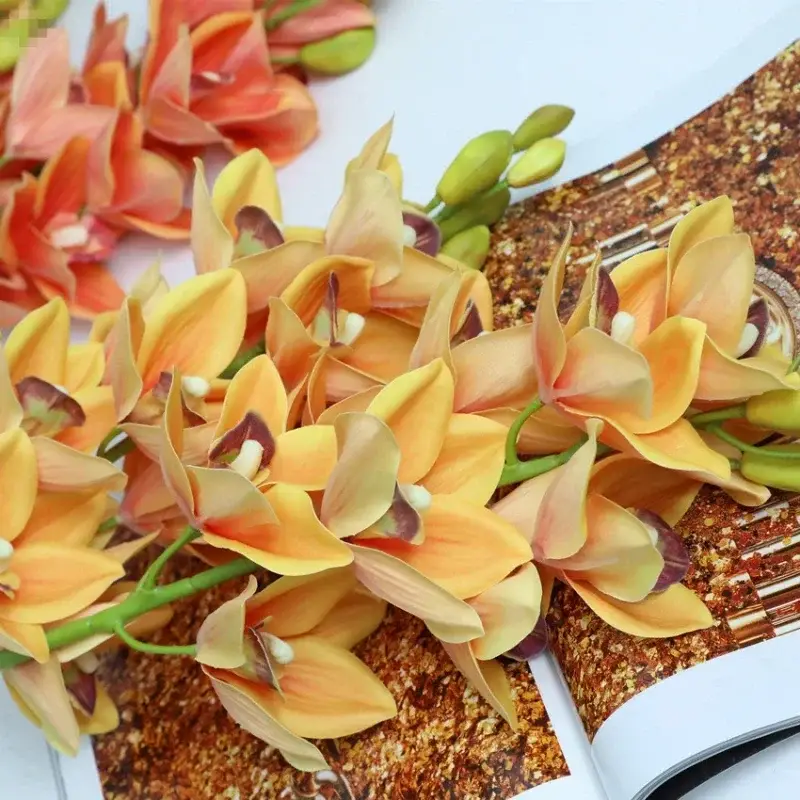 Realistic cymbidium artificial flowers from new zealand, lifelike o... Meilleure Vente