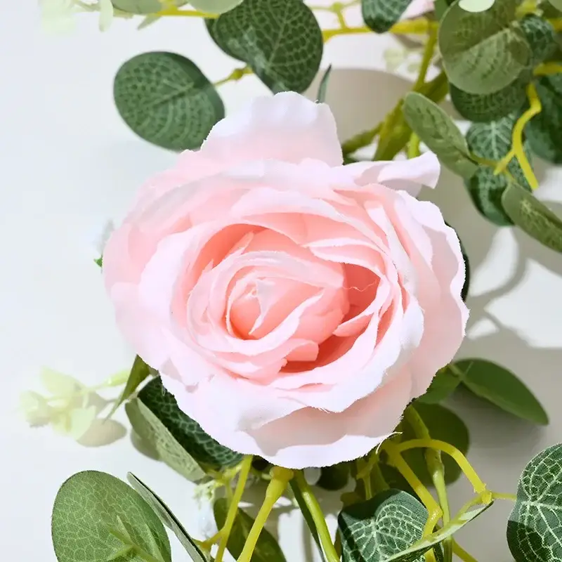 Artificial pink flowers and green plants for indoor decoration Top Vente