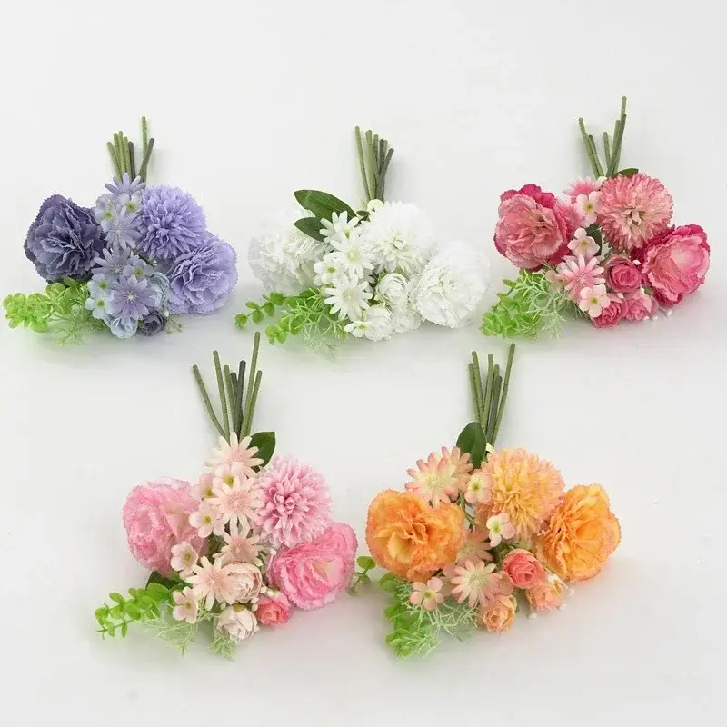 Usine Directe Silk rose and carnation bouquet festive floral decoration