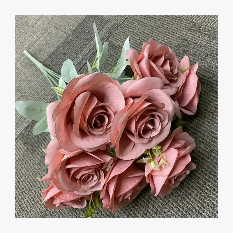Seulement Aujourd'hui Elegant silk artificial rose bouquet floral decoration