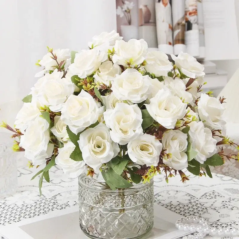 Decorative silk rose bouquet with honey fragrance for interior decor Affaire À Saisir