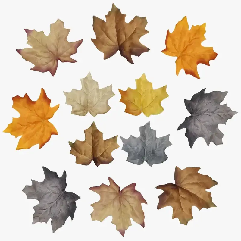 Set of 12 artificial maple leaves for autumn decoration Dernier Modèle