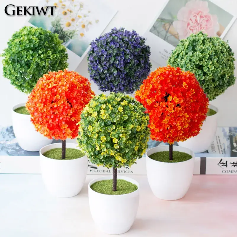 Artificial bonsai tree with flowers for interior decoration Expédié Aujourd'hui