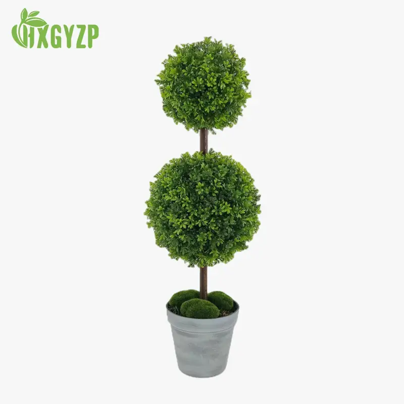 Decorative artificial potted double ball bush for indoor and outdoo... Promotion Saisonnière