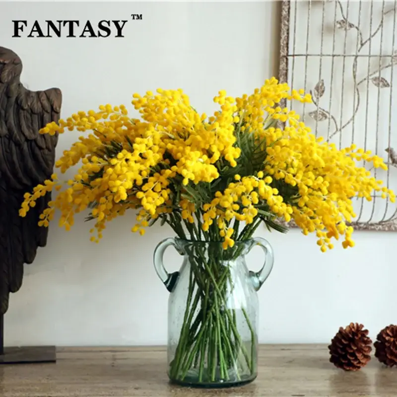 Offre Spéciale Set of 5 artificial mimosa flowers for wedding and garland decoration