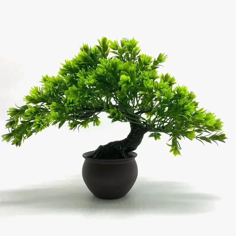 Potted faux bonsai artificial plant for desk decoration Haute Qualité