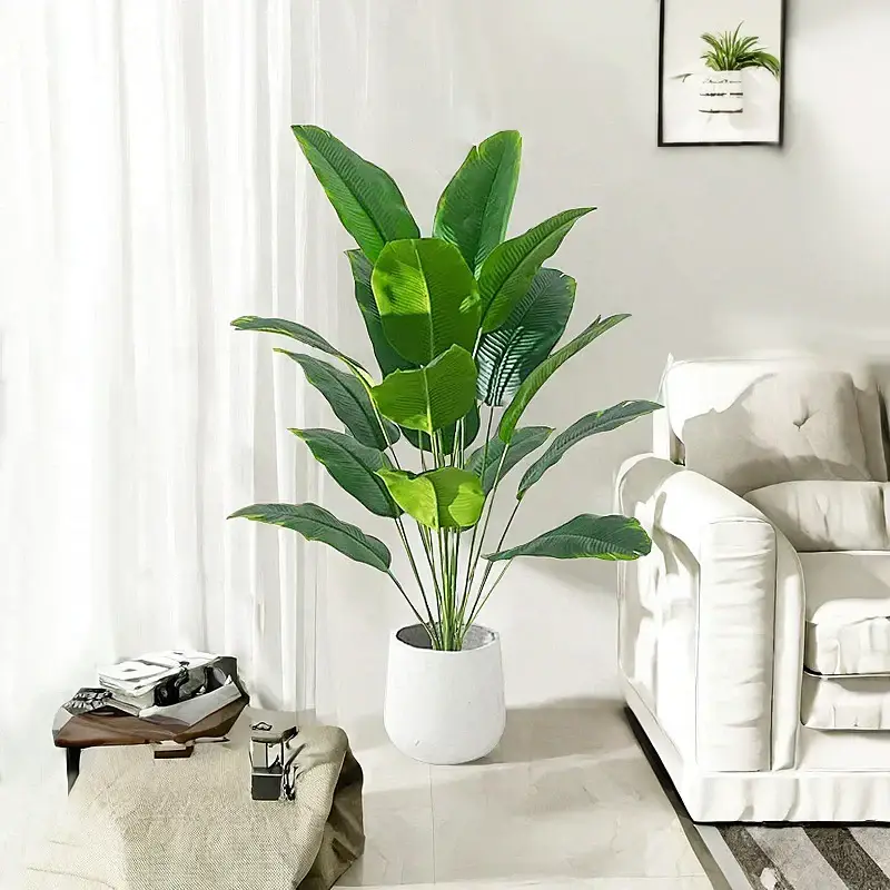Prix Réduit Artificial banana tree and tropical palm plants for festive decoration