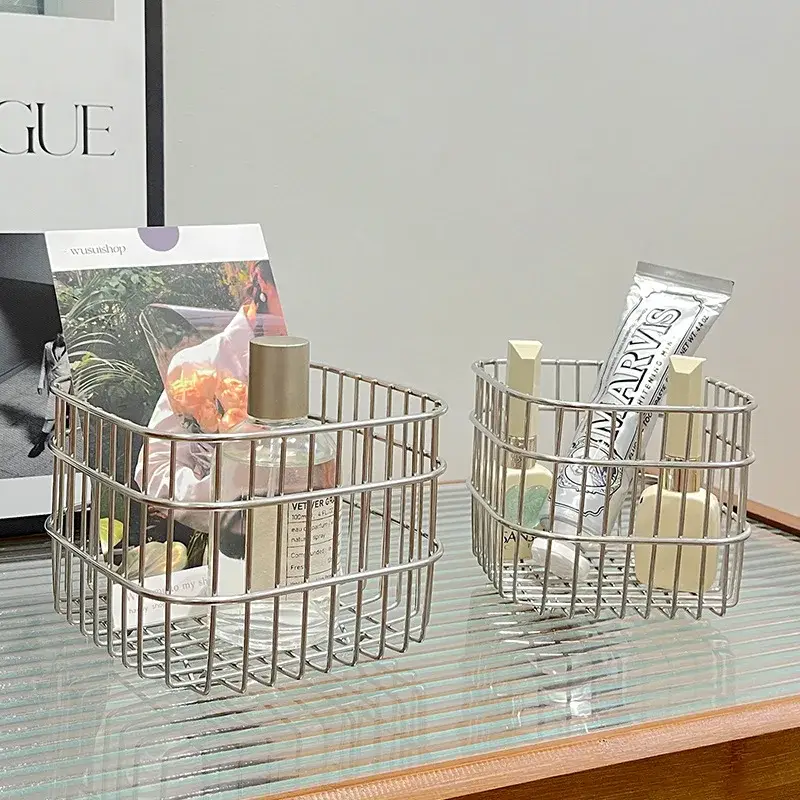 Nouvelle Collection Square stainless steel storage basket for organising your home