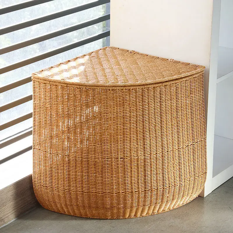 Woven corner laundry and storage basket Soldes