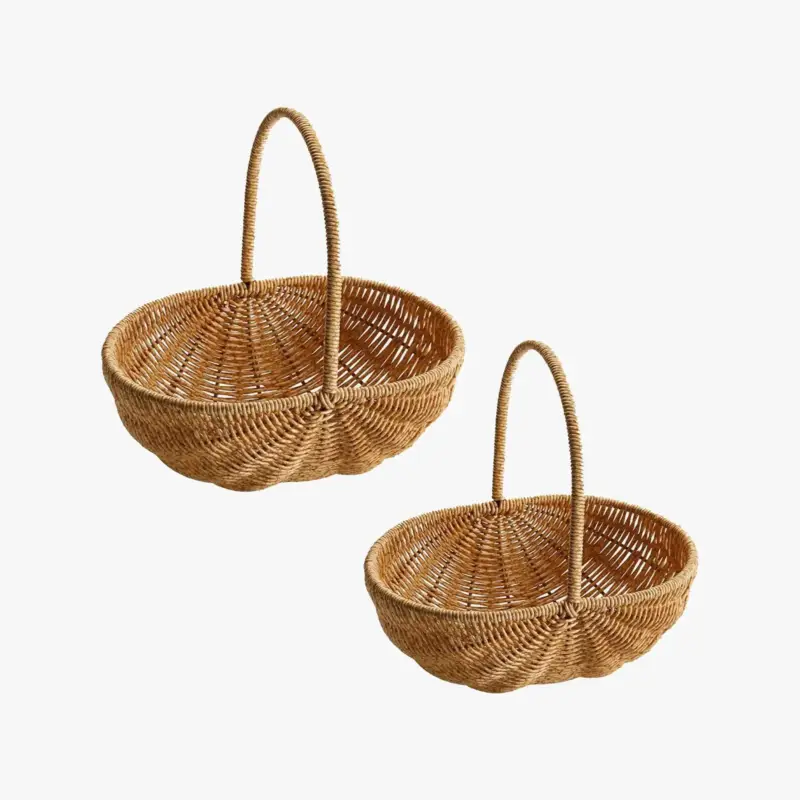 Portable rustic storage basket for picnic and flowers Offre Du Jour