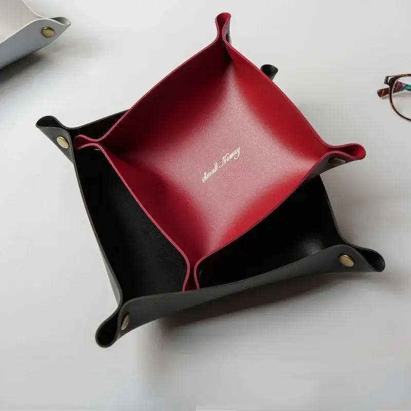 Leather storage box for desk and accessories Expédition Rapide
