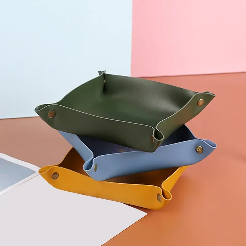 Nordic leather storage tray versatile desk organiser Usine Directe