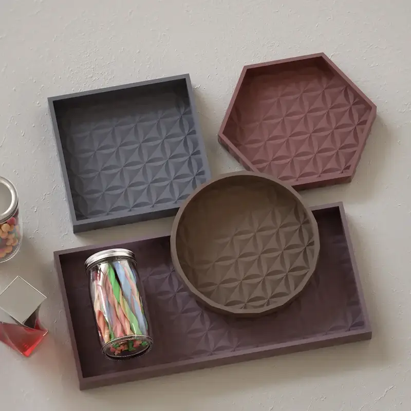 Réduction Concrete tray for storage and handcrafted decoration coaster