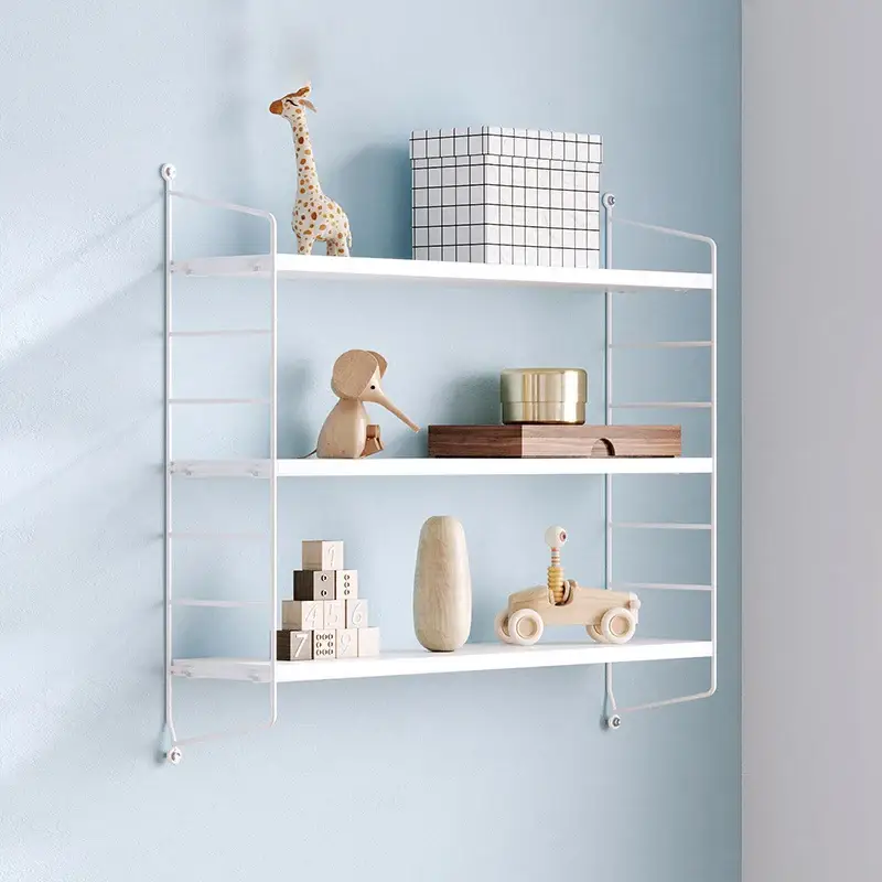 Acheter En Ligne Decorative wrought iron and wood wall shelves for storage and books