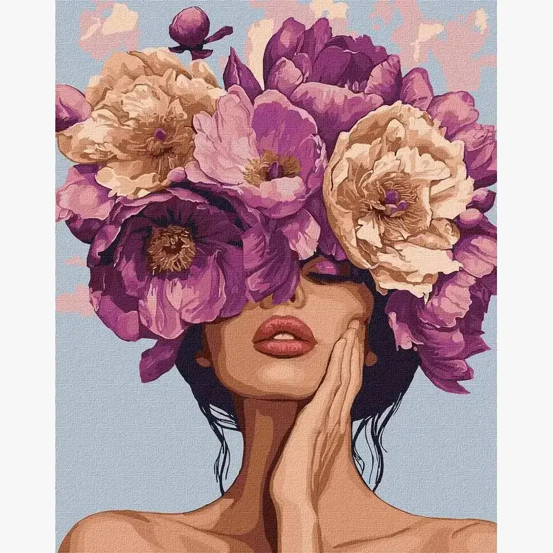 Dernière Chance Modern flower paint by numbers craft kit for adults decorative